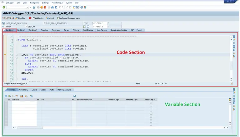 Exploring ABAP Debugger[4]: Work with different desktops – Discovering ABAP
