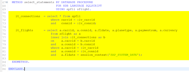 SQL Script for AMDP: Data Declaration & Selects – Discovering ABAP